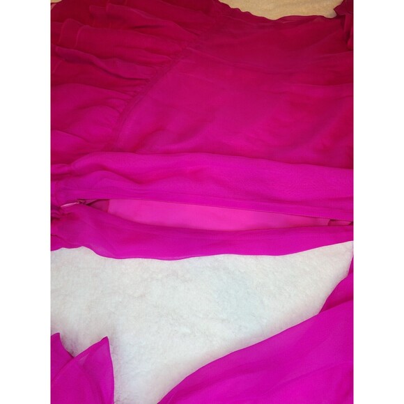 NWT LoveShackFancy NWT Darling One Shoulder Lined Mini Dress 10 Fuschia Pink - Picture 15 of 17